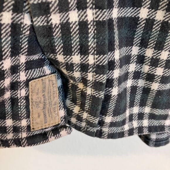 Jachs NY Plaid Green and White Button Up Flannel Shirt - Picture 4 of 6